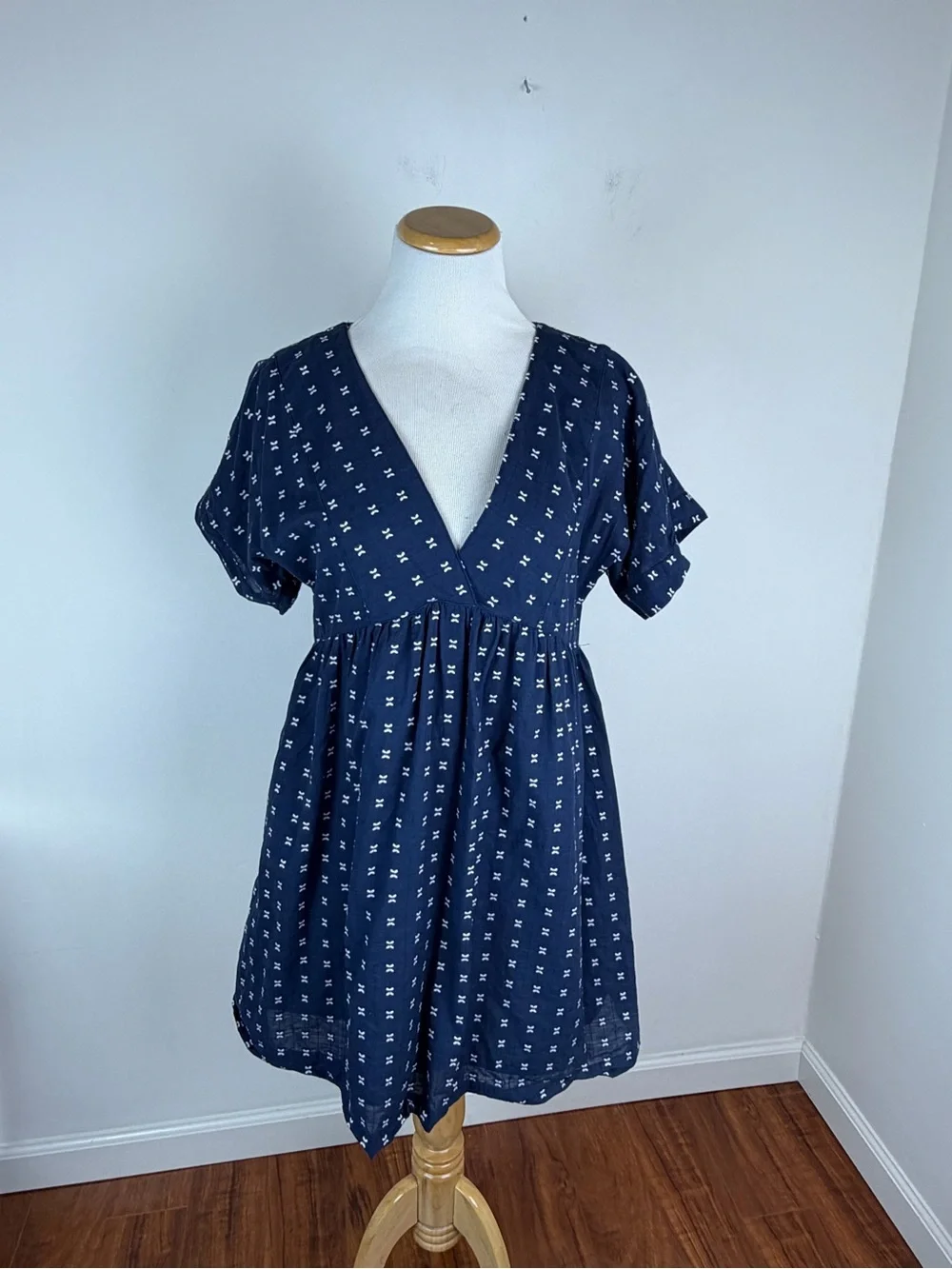 Madewell v-neck Dolman Sleeve Mini Dress Cotton size M
